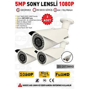 5MP Lensli 1080P FullHD AHD G�venlik Kameras� Kamera Sistemleri i�in Gece G�r��l� Su Ge�irmez 3 Adet