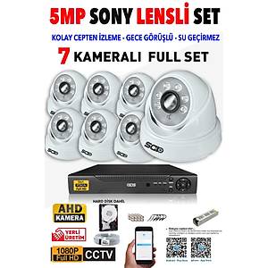 IDS - 7 Kameral� 5MP Lensli 1080P FullHD G�venlik Kameras� Sistemi - Cepten �zle - 500 ��