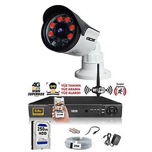 IDS - 1 Kameral� 5MP Lensli 1080P FullHD G�venlik Kameras� Sistemi - Cepten �zle - 250D��
