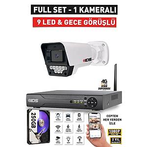 1 KAMERALI FULLHD 1080P 5MP LENSL� 9 LED GECE G�R��L� G�VENL�K KAMERASI SET� - 250GB