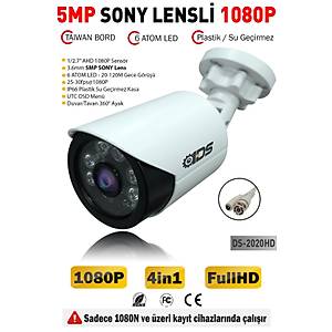 5MP LENSL� 1080P 6 ATOM LED GECE G�R��L� SU GE��RMEZ PLAST�K KASA FULLHD G�VENL�K KAMERASI