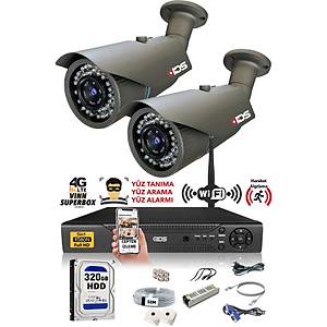 2 KAMERALI 5MP LENSL� 1080P FULLHD KAMERA SET� - GECE G�R��L� - SU GE��RMEZ - CEPTEN �ZLE