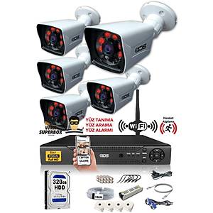 5 KAMERALI 5MP LENSL� 1080P FULLHD KAMERA SET� - GECE G�R��L� - SU GE��RMEZ - CEPTEN �ZLE