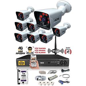 IDS - 8 Kameral� 5MP Lensli 1080P FullHD G�venlik Kameras� Sistemi - Cepten �zle - 1TBD��