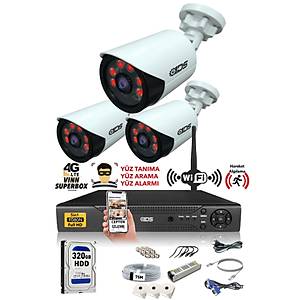 3 KAMERALI 5MP LENSL� 1080P FULLHD KAMERA SET� - GECE G�R��L� - SU GE��RMEZ - CEPTEN �ZLE