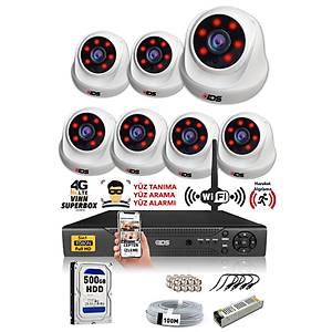 IDS - 7 Kameral� 5MP Lensli 1080P FullHD G�venlik Kameras� Sistemi - Cepten �zle - 500 ��