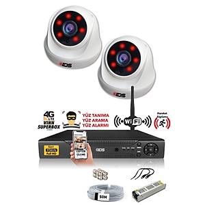 IDS - 2 Kameral� 5MP Lensli 1080P FullHD G�venlik Kameras� Sistemi - Hard Disksiz