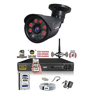 IDS - 1 Kameral� 5MP Lensli 1080P FullHD G�venlik Kameras� Sistemi - Cepten �zle - 250D��