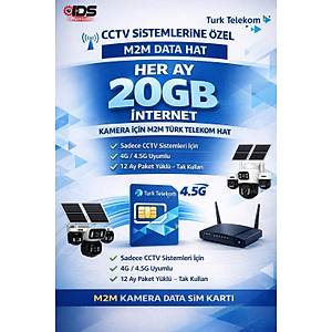 TurkTelekom 1 Y�l Boyunca Her Ay 20GB Sim Kart - M2M Data Hatt� - Kamera Sistemleri i�indir.
