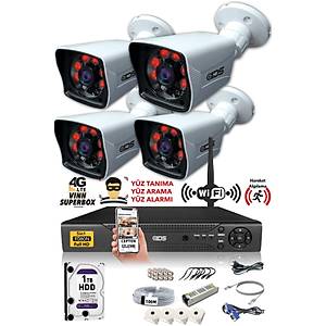 IDS - 4 Kameral� 5MP Lensli 1080P FullHD G�venlik Kameras� Sistemi - Cepten �zle - 1TBD��