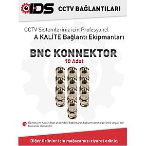 10 LU - A KAL�TE METAL BNC KONNEKT�R -PASLANMAZ - OKS�TLENMEZ - G�VENL�K KAMERASI S�STEMLER�