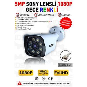 IDS - GECE RENKL� - 5MP LENS 1080P FULLHD AHD G�VENL�K KAMERASI - 8XULTRA LED - METAL KASA