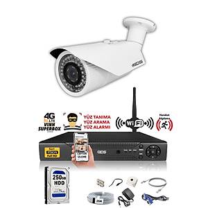 IDS - 1 Kameral� 5MP Lensli 1080P FullHD G�venlik Kameras� Sistemi - Cepten �zle - 250D��