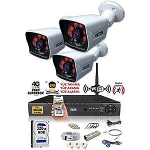 3 KAMERALI 5MP LENSL� 1080P FULLHD KAMERA SET� - GECE G�R��L� - SU GE��RMEZ - CEPTEN �ZLE