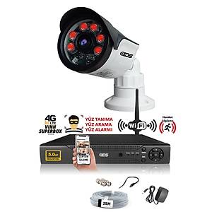 IDS - 1 Kameral� 5MP Lensli 1080P FullHD G�venlik Kameras� Sistemi - Hard Disksiz