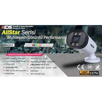 IDS - 3 KAMERALI 5MP LENSL 1080P FULLHD GECE RENKL FULL KAMERA SET - SU GERMEZ - CEPTEN ZLE