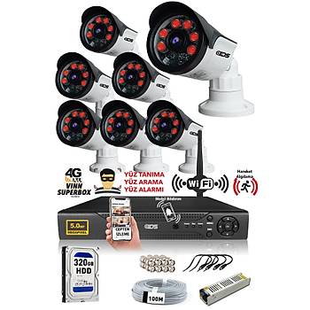 7 Kameral SET - 5MP SONY Lensli Full HD Gece Grl Gvenlik Kameras Sistemi - Cepten zle