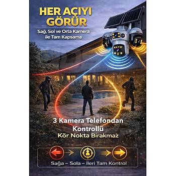 20MP 3 HAREKETL� 4 KAMERA SIM KARTLI 4G SOLAR G�NE� ENERJ�L� G�VENL�K KAMERASI SD KART �NTERNT DAH�L