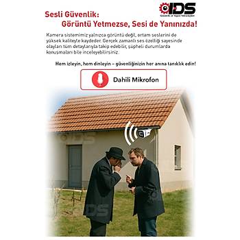 SESL� - 2 KAMERALI FULLHD GECE RENKL� VE I�IKLI G�VENL�K KAMERASI - KAMERA SET� 250GB D�SK