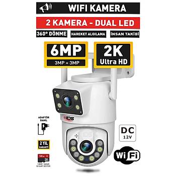 IDS -6MP - GECE GRL - IIKLI - WIFI KAMERA - 360 KAMERA - GVENLK KAMERASI - ALARM - HAREKET