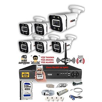 IDS - 6 KAMERALI 5MP SONY  LENSL 1080P FULLHD GECE RENKL FULL KAMERA SET - SU GERMEZ - CEPTEN ZLE