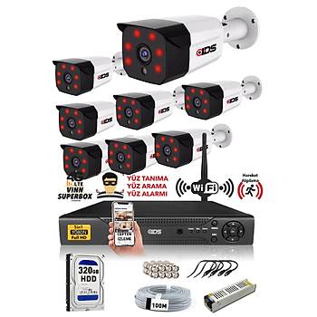 8 Kameralı SET - 5MP SONY Lensli Full HD Gece Görüşlü Güvenlik Kamerası Sistemi 320 Dış