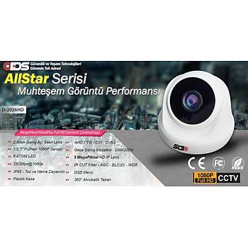 IDS - 3 Kameralı 5MP SONY Lensli 1080P FullHD Güvenlik Kamerası Sistemi - Cepten İzle - 250 İç