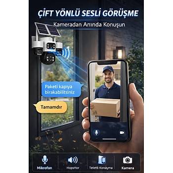  20MP 3 Otomatik 4 Kameral� 4G G�ne� Enerjili Solar G�venlik Kameras� 600GB �nternet 128GB SD Kart