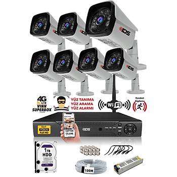 IDS - 7 Kameral 5MP SONY Lensli 1080P FullHD Gvenlik Kameras Sistemi - Cepten zle - 1TBD