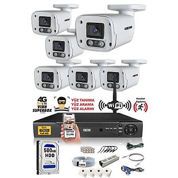 IDS - 6 Kameral 5MP SONY Lensli 1080P FullHD Gvenlik Kameras Sistemi - Cepten zle - 500D