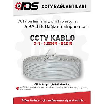 A KALİTE - 2+1 CCTV KAMERA KABLOSU 0.50MM BAKIR 100M