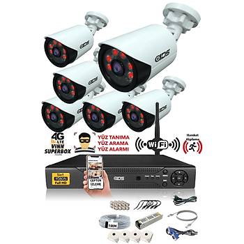IDS - 6 Kameral 5MP Lensli 1080P FullHD Gvenlik Kameras Sistemi - Hard Disksiz