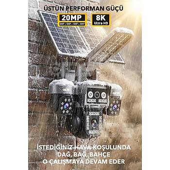 20MP 3 OTOMAT�K 4 KAMERA 8K 4G SOLAR G�NE� ENERJ�L� KAMERA Y�KSEK I�IKLI �NTERNET VE SD KART DAH�L