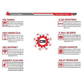 5 KAMERALI GECE G�R��L� 5MP LENSL� FULLHD GECE G�R��L� 9 LED KAMERASI SET� - HARD D�SKS�Z