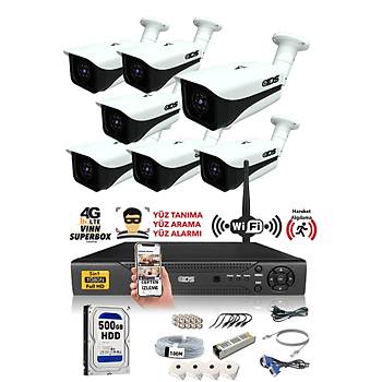 IDS - 7 Kameral� 5MP Lensli 1080P FullHD G�venlik Kameras� Sistemi - Cepten �zle - 500D��