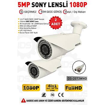 5MP Lensli 1080P FullHD AHD Güvenlik Kamerası Kamera Sistemleri için Gece Görüşlü Su Geçirmez 2 Adet