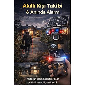 4 Kamera 20MP UltraHD G�ne� Enerjili Sim Kartl� 360 G��l� Batarya 12xZoom G�venlik Kameras�