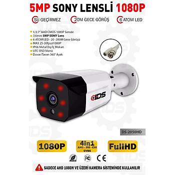 5MP SONY Lensli 1080P FullHD AHD Güvenlik Kamerası Kamera Sistemleri için Gece Görüşlü Su Geçirmez 3 Adet