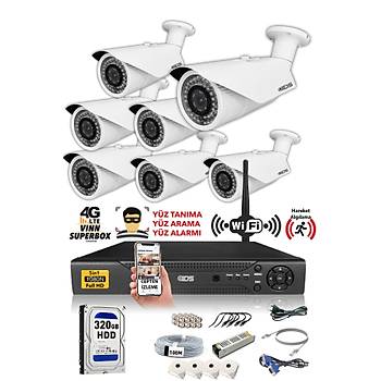 IDS - 7 Kameral� 5MP Lensli 1080P FullHD G�venlik Kameras� Sistemi - Cepten �zle - 320D��