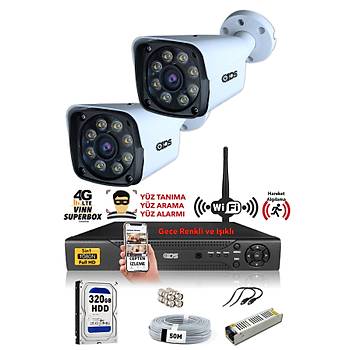 IDS - 2 KAMERALI 5MP LENSL 1080P FULLHD GECE RENKL  KAMERA SET - SU GERMEZ - CEPTEN ZLE