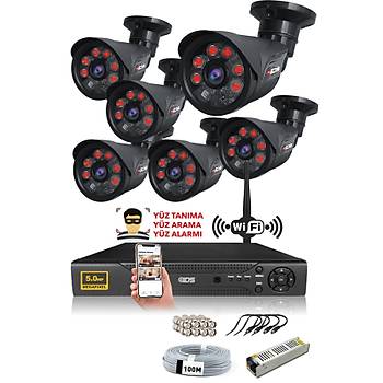 IDS - 6 Kameral 5MP SONY Lensli 1080P FullHD Gvenlik Kameras Sistemi - Hard Disksiz