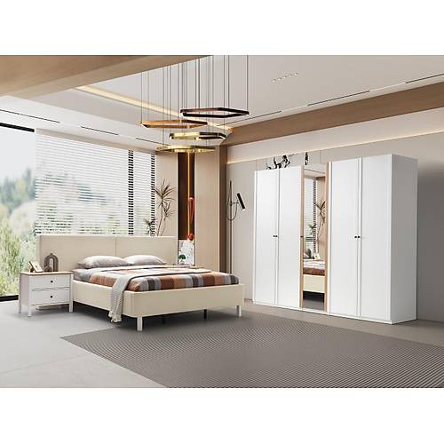 Mona Beyaz Mee Yatak Odas