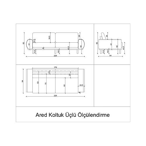 Ared Krem-BRT Koltuk Takm