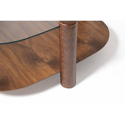 974 Ceviz Cam Orta Sehpa