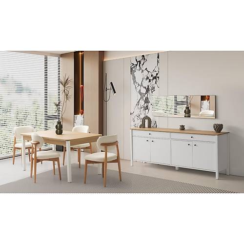 Mona Beyaz Mee Yemek Odas