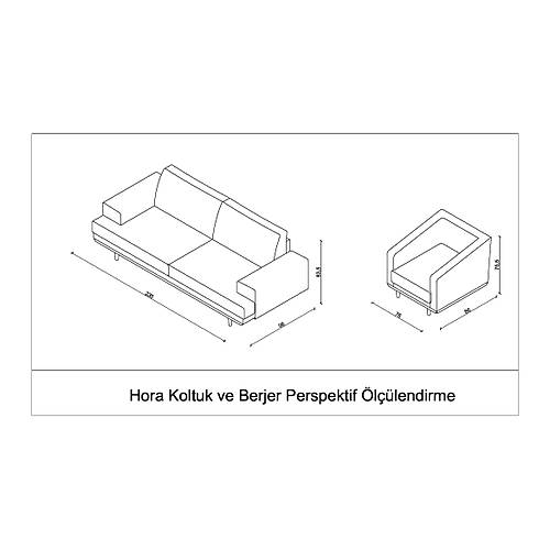 Hora Krem-BRT Koltuk Takm