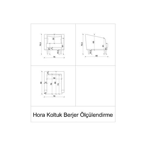 Hora Krem-BRT Koltuk Takm