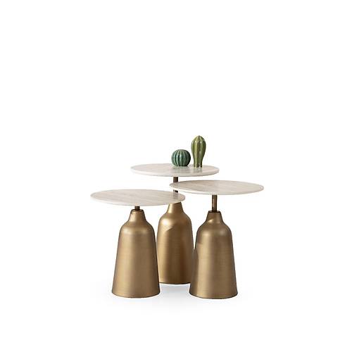 Beige Brass-TB Servis Sehpa