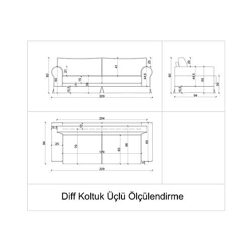 Diff Mavi-BRT Koltuk Takm