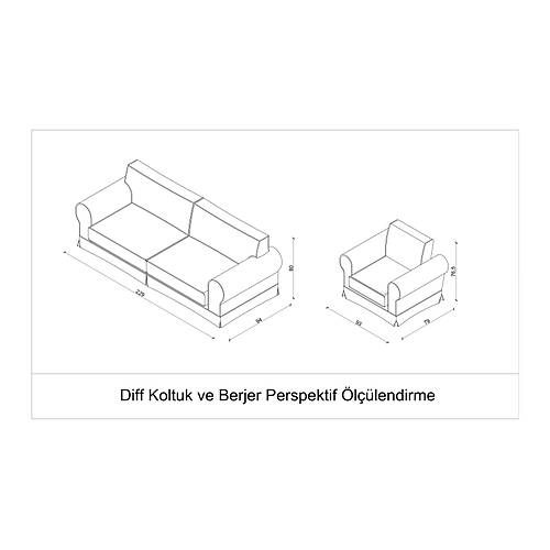 Diff Mavi-BRT Koltuk Takm